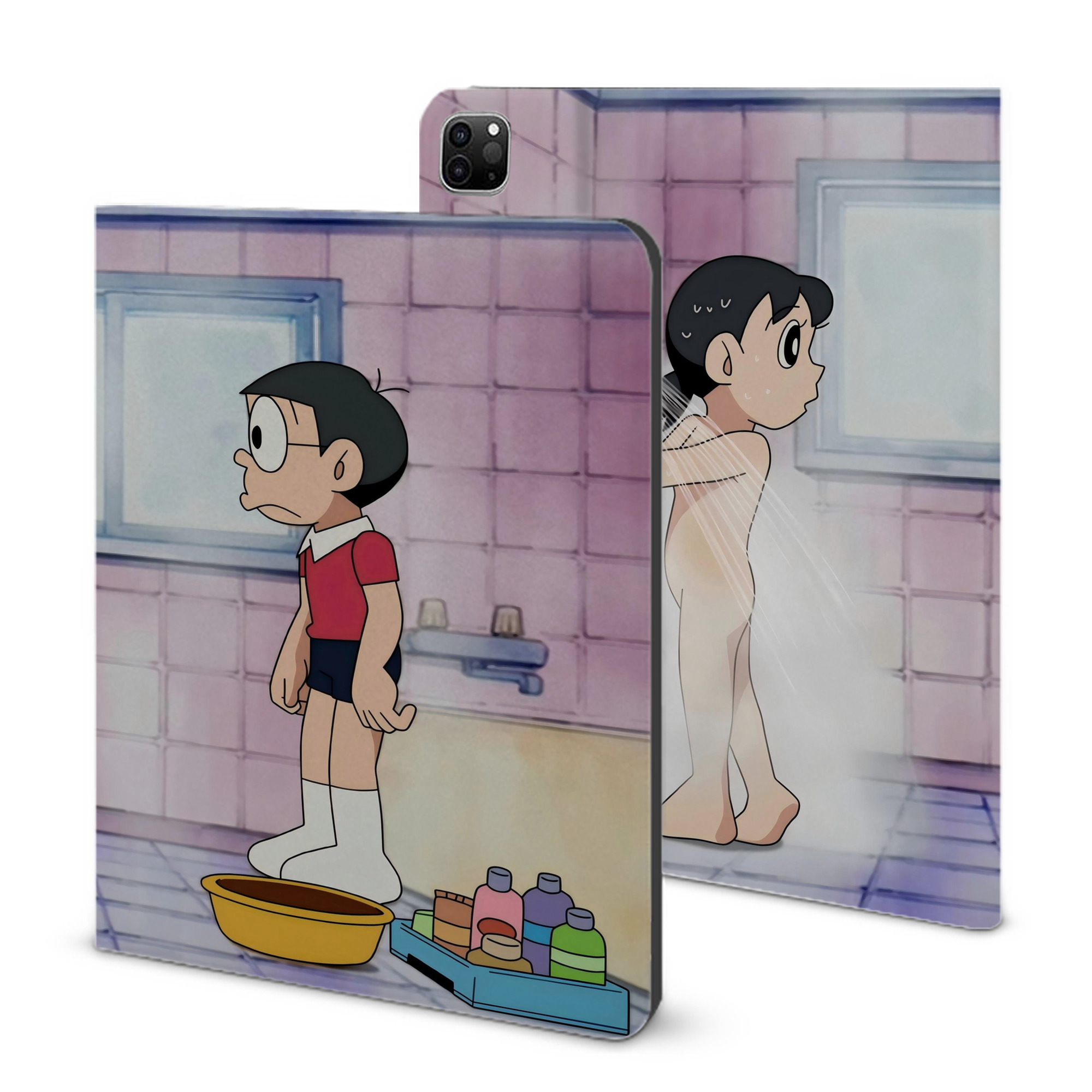 （画像用） ドラえもん Doraemon IPad ケース ブック型 PUレザー TPU 耐衝撃 軽量 薄型 ペン収納なし 全面保護 IPad 各モデル対応